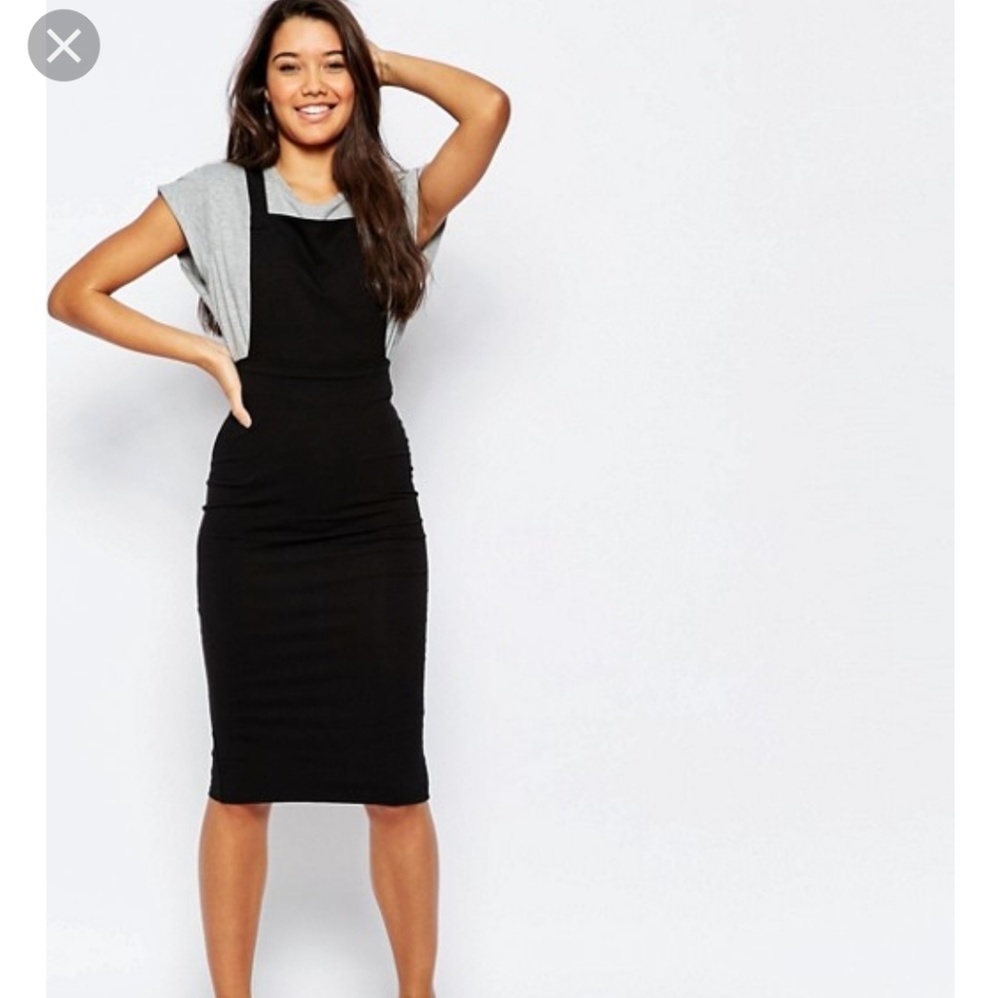 ASOS pinafore midi dress
